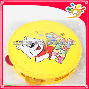 Cute Cartoon Plastic Hand Bell Toy , Baby Love Cartoon Tambourine Toy